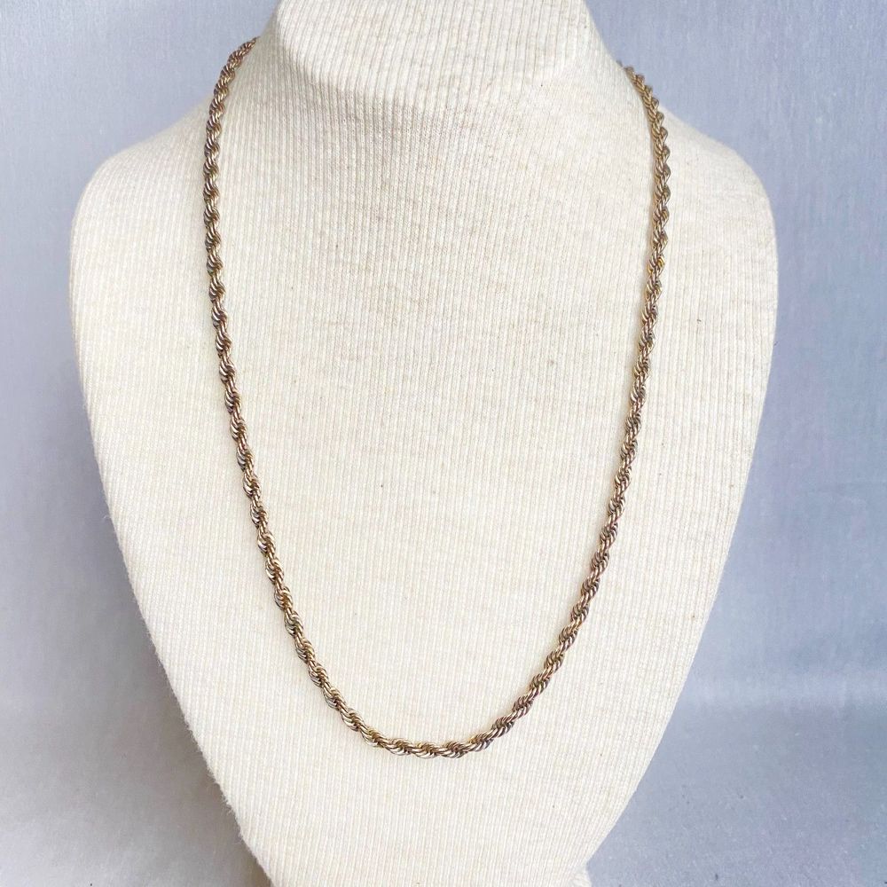 💎925 Chain Necklace Spiral Rope Links Matinee Length